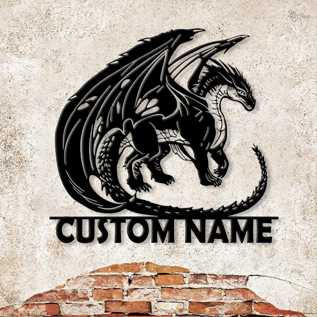 Custom Dragon Metal Sign, Personalized Fantasy Wall Art, Dragon Wall, Sign for Fantasy Lover, Dragon Sign, Dragon lover gift, Fantasy decor