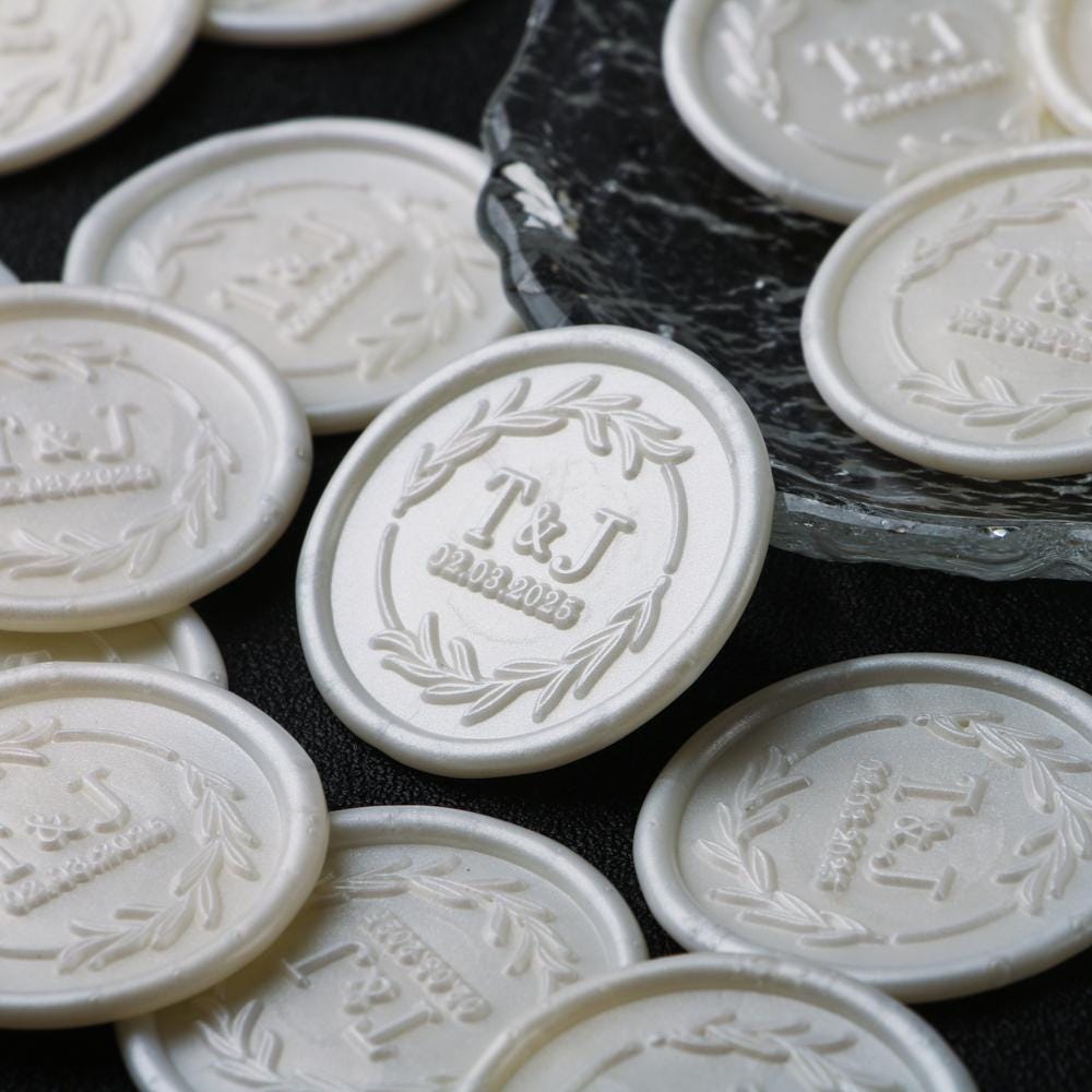 Custom Wax Seal Stickers, Handmade Self-Adhesive Wax Seals, Wedding invitation Wax Seals Stickers, Initials Self-Adhesive Stick Wax Seals