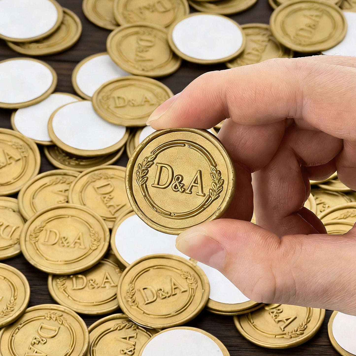 Custom Wedding Invitation Self-Adhesive Wax Seals: Wax Seal Stickers, Monogram Wax Seal Stickers