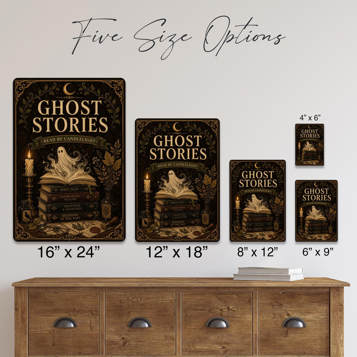 Ghost Stories Read by Candlelight Metal Sign, Ghost Stories, Halloween Decor, Gothic Halloween, Halloween Art, Ghost Decor, Gothic Halloween