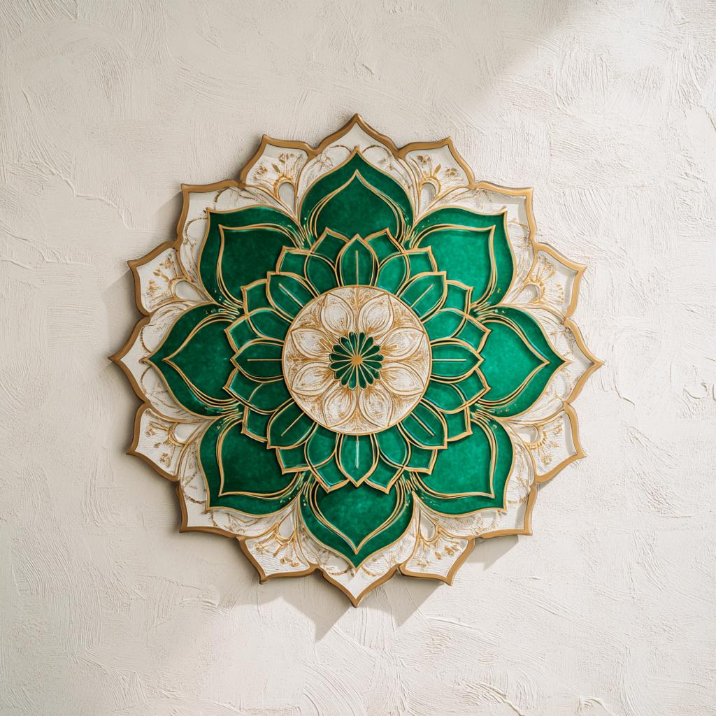 Lotus Mandala Metal Wall Art, Boho Floral Aluminum Decor, Sacred Geometry Hanging (UV Printed)