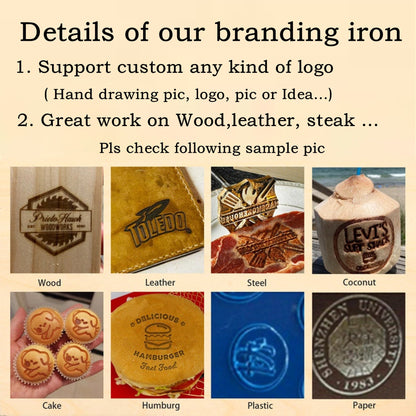 Personalized burger branding iron - Custom electric branding iron - Personalized branding iron for food - Cake logo - Bread Burger logo