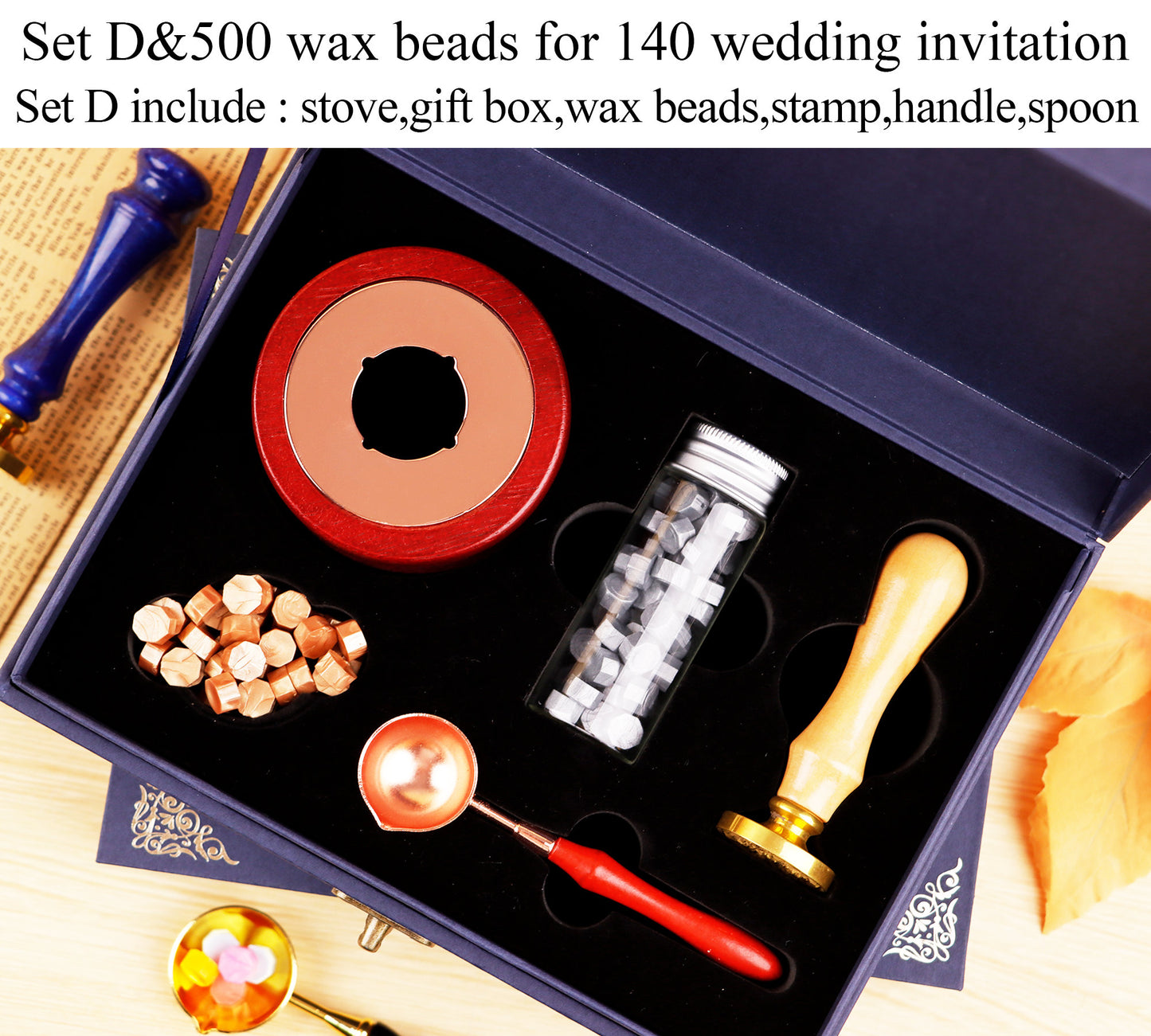 Custom wax seal stamp kit with gift box , Personalized initial wax seal stamp , Wedding wax seal kit , Wax seal stamp custom , Wax stamp kit
