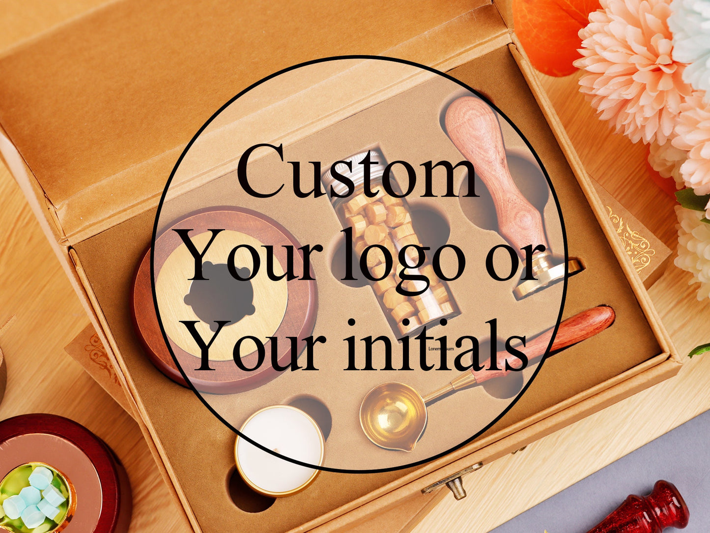 Custom wax seal stamp kit for wedding invitation , Custom wax seal kit , Wax stamp custom with gift box , Wedding wax seal stamp custom