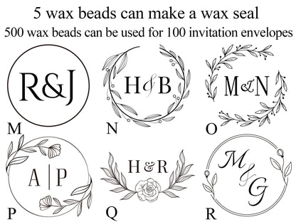 Personalized wax seal stamp for wedding invitation , Monogram wax seal stamp kit , Custom wedding wax seal stamp kit , Wax stamp custom