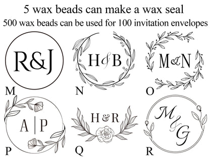 Personalized initial wax seal stamp kit , Logo wax seal stamp custom , Custom wedding wax seal stamp kit , Custom sealing wax stamp
