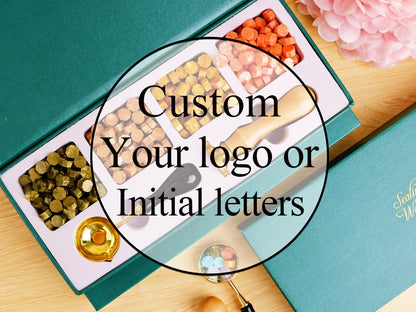 Custom wax seal stamp kit for wedding invitation , Custom wax stamp kit , Monogram wax seal stamp kit , Personalised wax stamp kit