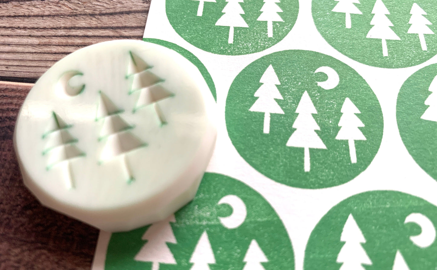 Forest Rubber Stamp | Hand Carved Stamp | Journaling & Card Making