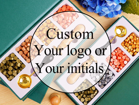 Custom logo wax seal stamp kit for wedding , Custom initial wax seal stamp kit for wedding gift , Wax stamp kit , Custom wax seal kit
