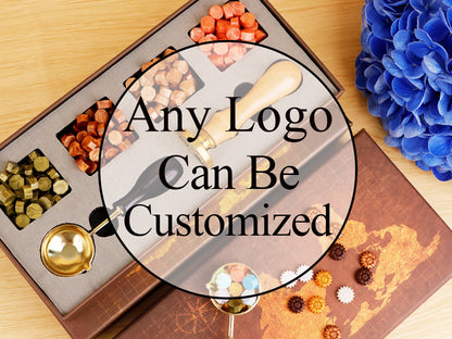 Custom logo wax seal stamp kit for wedding , Custom wax stamp kit , Wedding wax seal kit , Custom wax seal stamp kit for gift