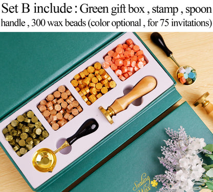 Personalized Wax Seal Stamp Kit - Ideal for Wedding Invitations, Gifts, and Special Occasions, with Initial Wax Seal