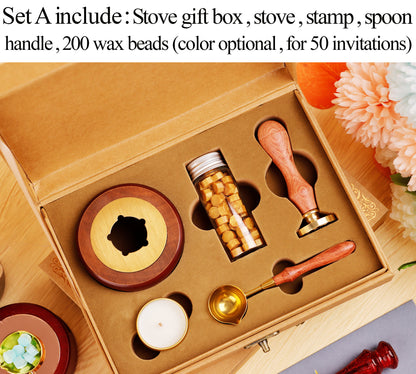 Personalized Wax Seal Stamp Kit - Ideal for Wedding Invitations, Gifts, and Special Occasions, with Initial Wax Seal