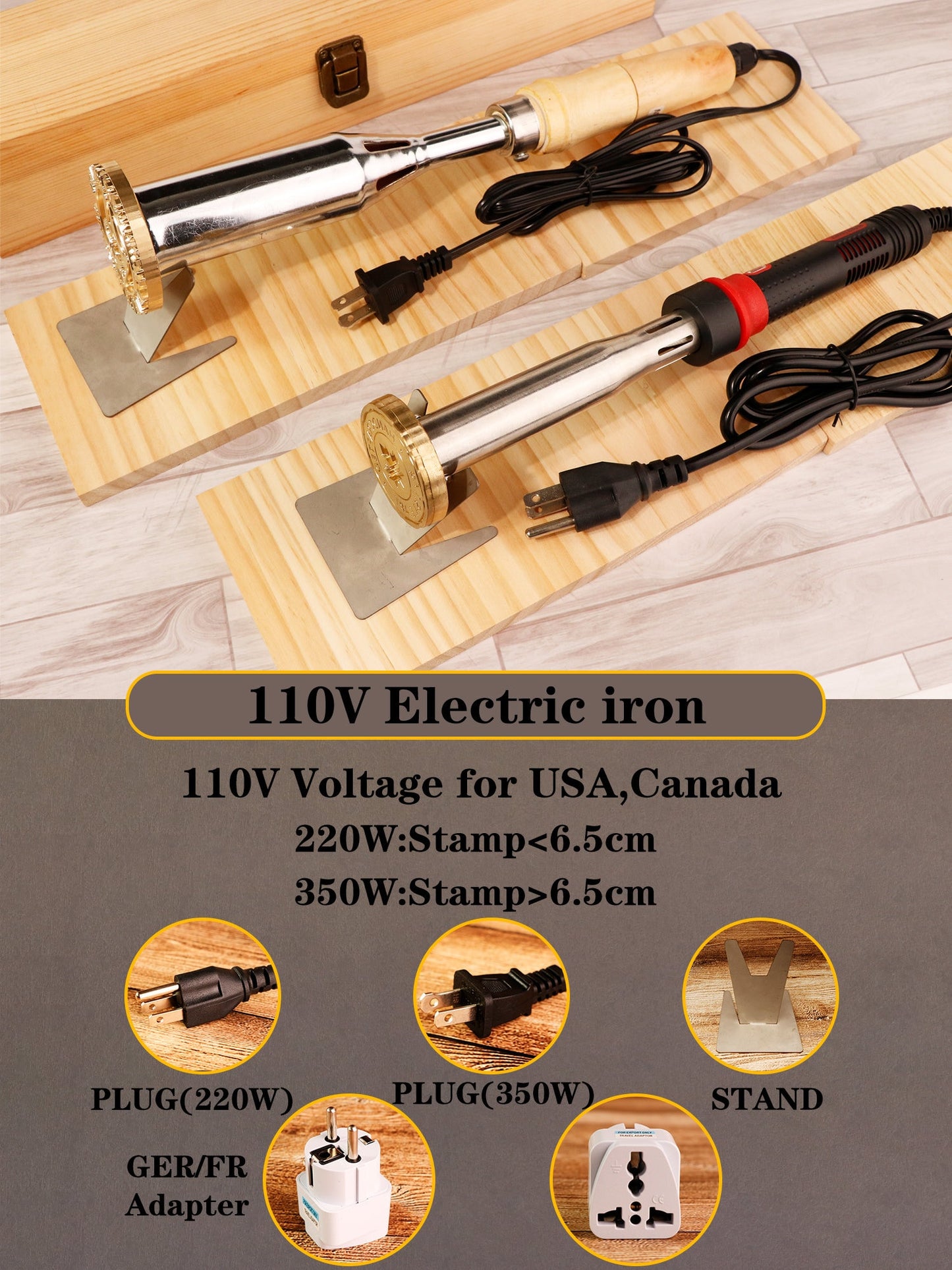 Electric Branding Iron for Wood - Custom Metal Stamp for Woodworking, DIY Projects & Crafts, Personalized Wood Burning Branding Tool