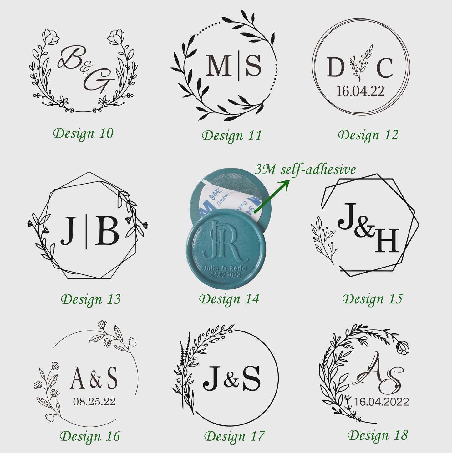 Custom Self-Adhesive Wax Seals, Custom Wax Seal Stickers, Wedding Invitation Wax Seal Stickers, Custom Wax Seals, Wedding Wax Seal Stickers