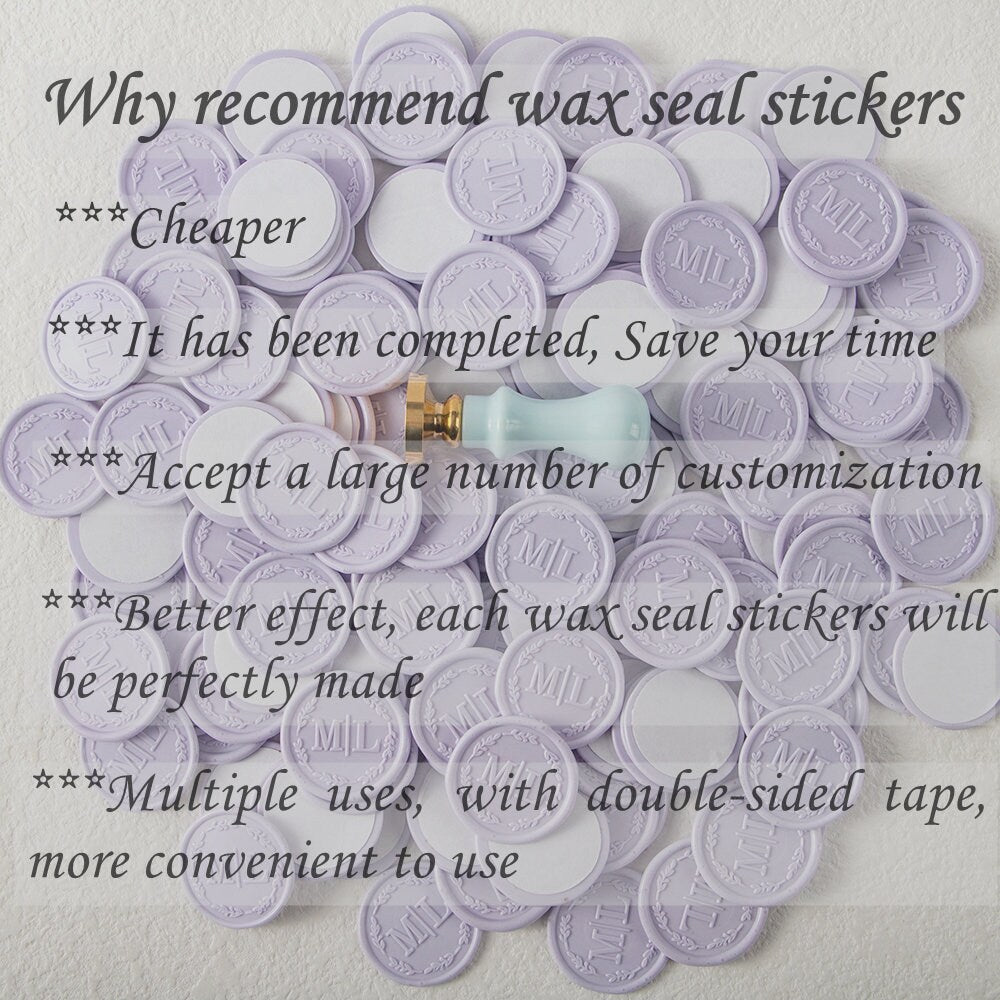Custom Wax Seals, Custom Self-Adhesive Wax Seals, Custom Wedding Wax Seal Stickers, Wedding Invitation Wax Seal Stickers, Pre-made Wax Seals