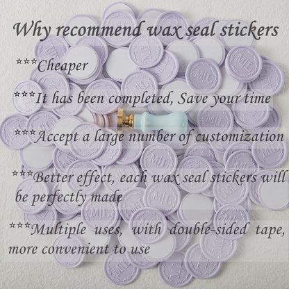 Custom Wax Seals, Custom Self-Adhesive Wax Seals, Custom Wedding Wax Seal Stickers, Wedding Invitation Wax Seal Stickers, Pre-made Wax Seals