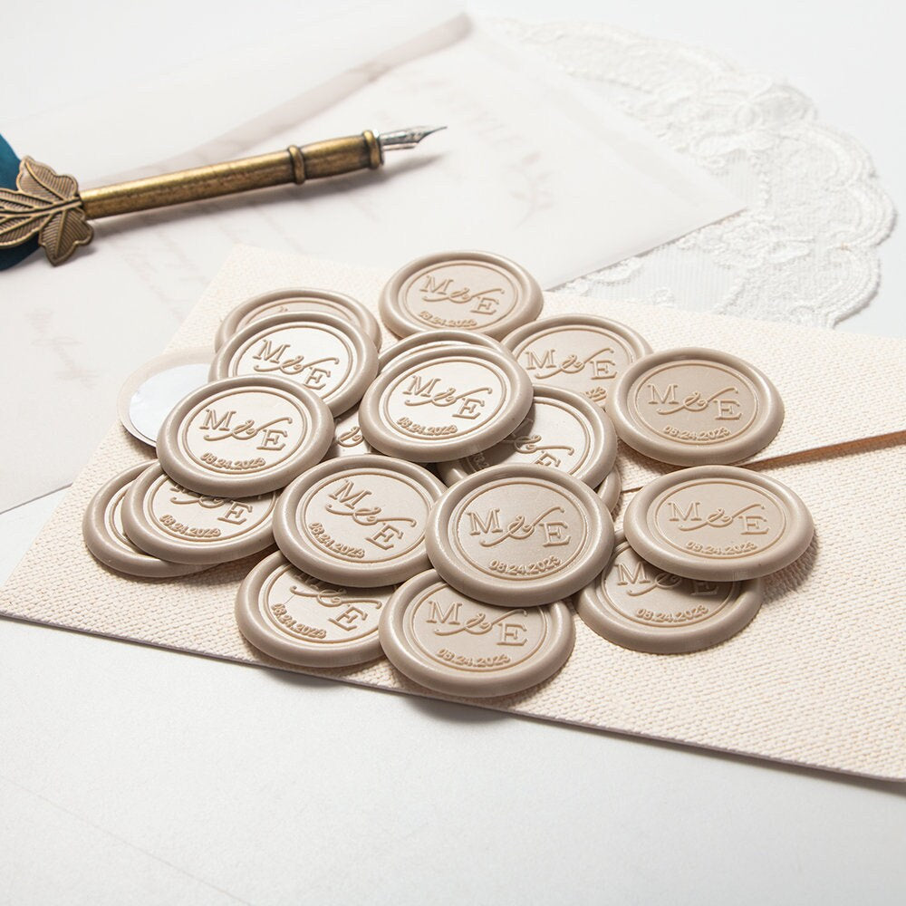 Custom Wax Seals, Custom Self-Adhesive Wax Seals, Custom Wedding Wax Seal Stickers, Wedding Invitation Wax Seal Stickers, Pre-made Wax Seals