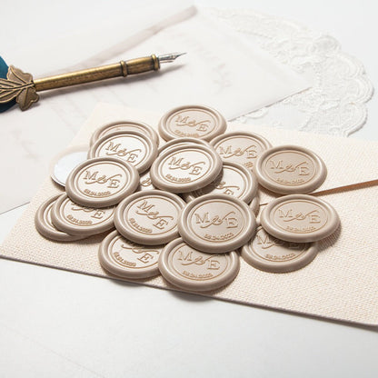 Custom Wax Seals, Custom Self-Adhesive Wax Seals, Custom Wedding Wax Seal Stickers, Wedding Invitation Wax Seal Stickers, Pre-made Wax Seals