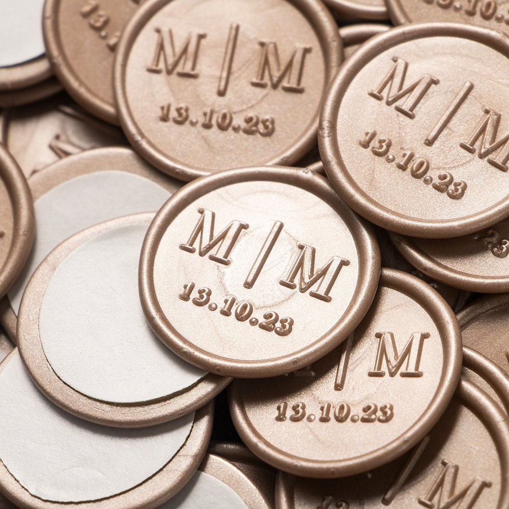 Custom Self-Adhesive Wax Seals, Wax Seal Stickers, Wedding Wax Seal Stickers, Monogram Self-Adhesive Wax Seal Stickers, Custom Wax Seals