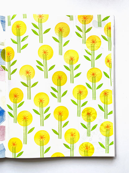 Yellow Billy Ball Rubber Stamp Set | Hand Carved Stamps | Botanical Design