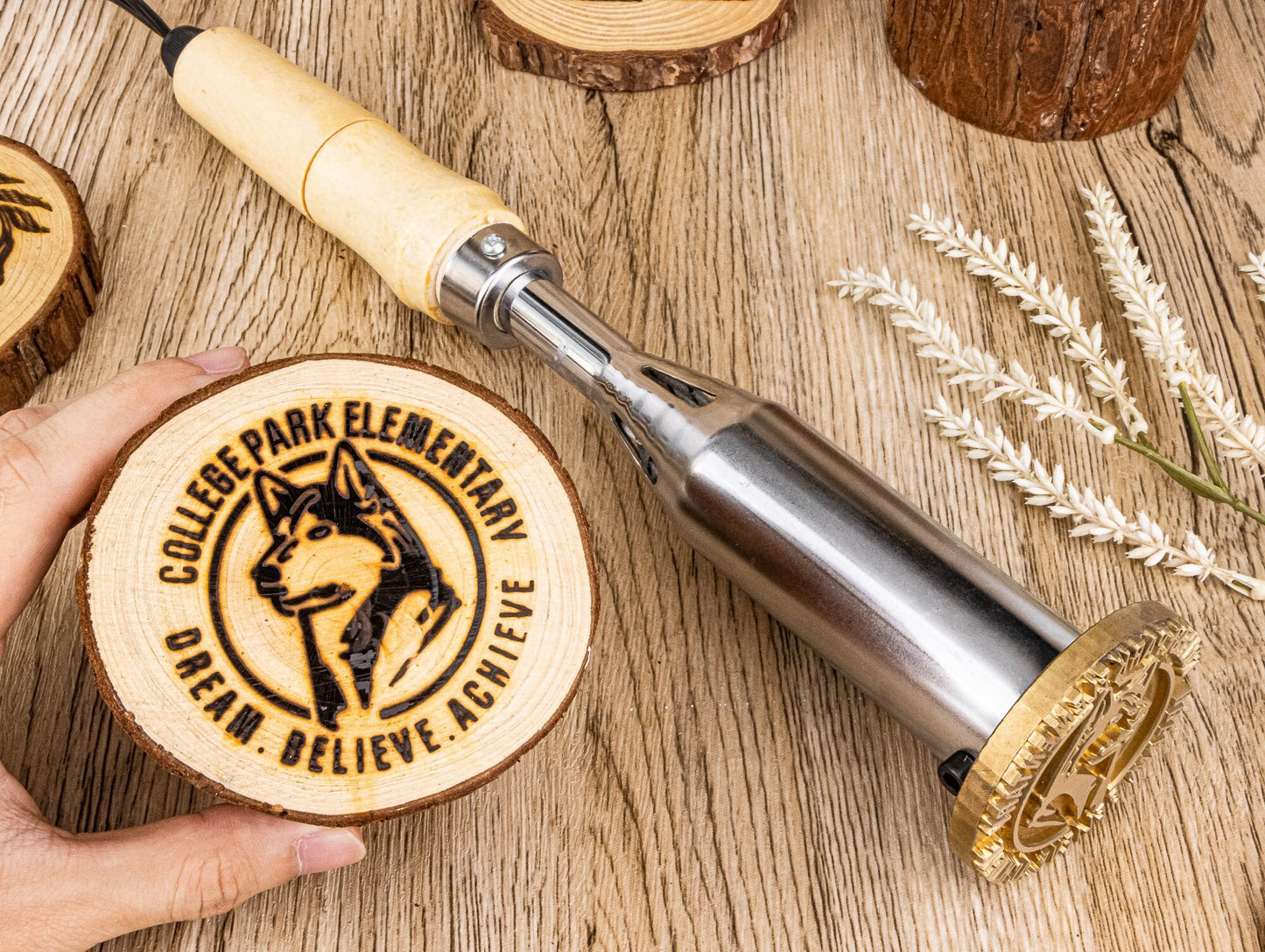 Electric Branding Iron for Wood - Custom Metal Stamp for Woodworking, DIY Projects & Crafts, Personalized Wood Burning Branding Tool