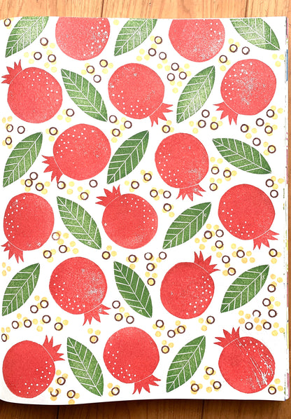 Blueberry Rubber Stamp Set | Hand Carved Stamps | Fruit Design