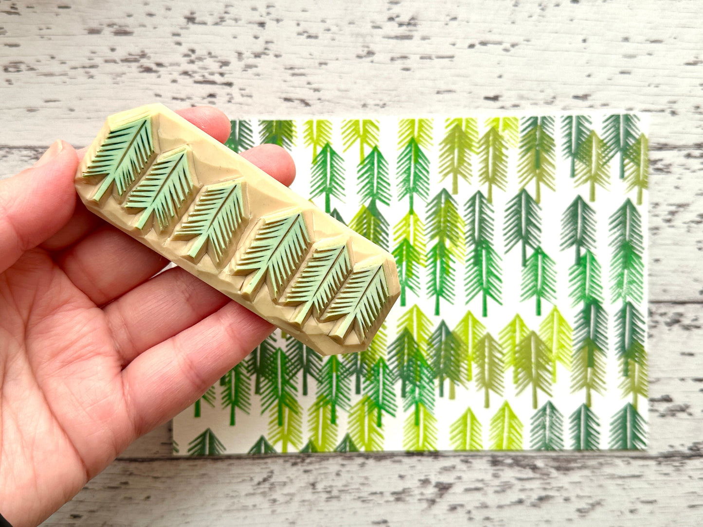 Fir Tree Forest Rubber Stamp | Hand Carved Stamp | Nature Inspired Design