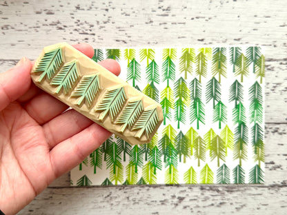 Fir Tree Forest Rubber Stamp | Hand Carved Stamp | Nature Inspired Design