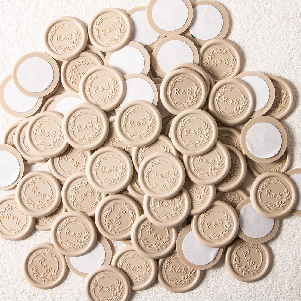 Custom Wax Seals, Custom Self-Adhesive Wax Seals, Custom Wedding Wax Seal Stickers, Wedding Invitation Wax Seal Stickers, Pre-made Wax Seals
