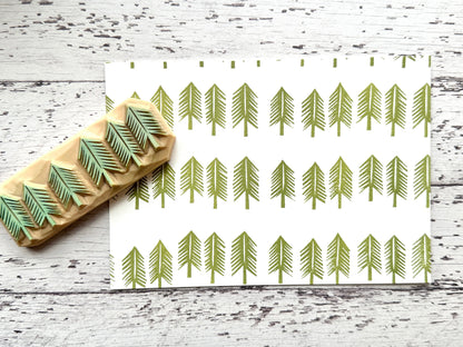 Fir Tree Forest Rubber Stamp | Hand Carved Stamp | Nature Inspired Design
