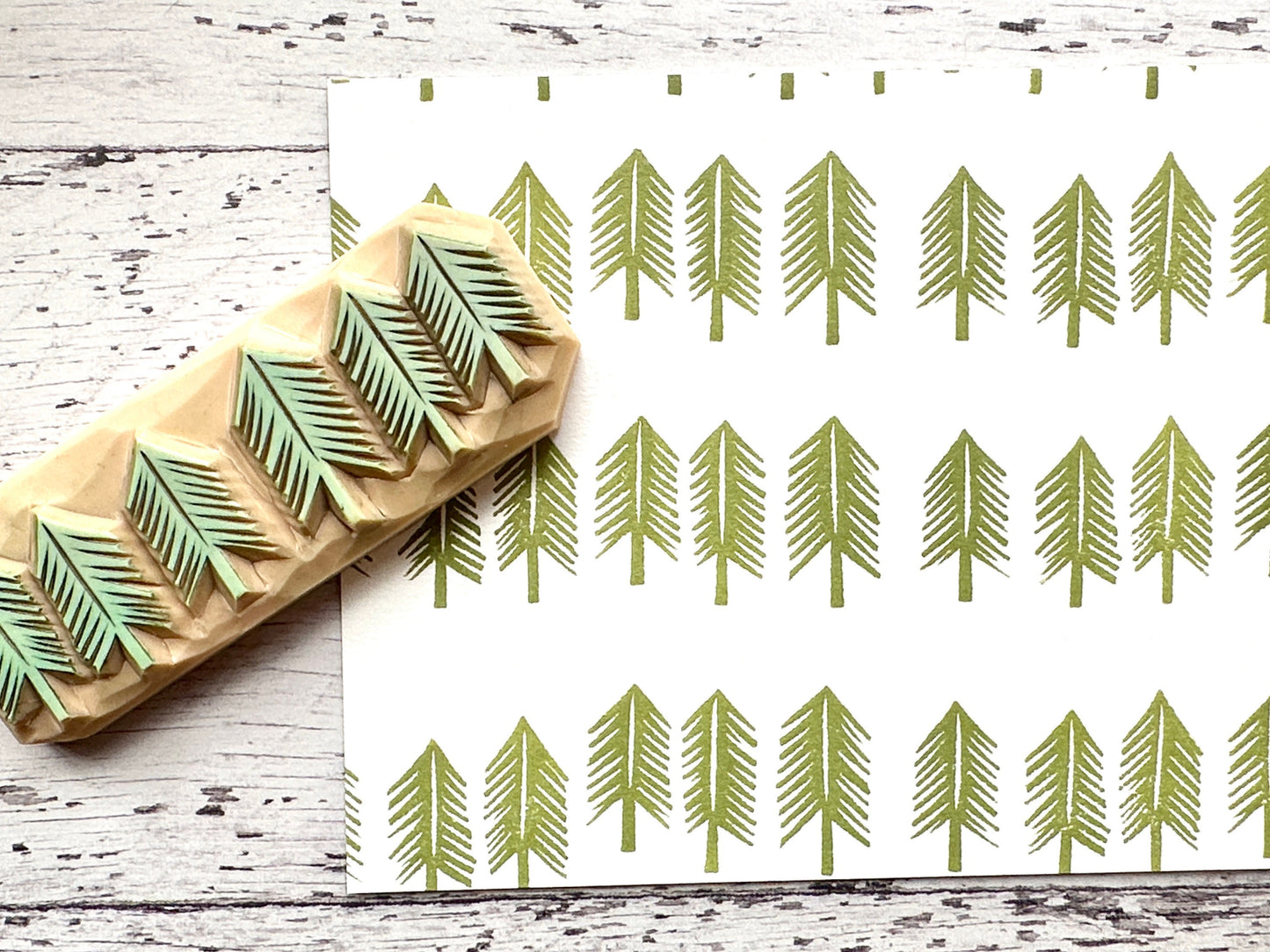 Fir Tree Forest Rubber Stamp | Hand Carved Stamp | Nature Inspired Design