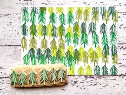 Fir Tree Forest Rubber Stamp | Hand Carved Stamp | Nature Inspired Design