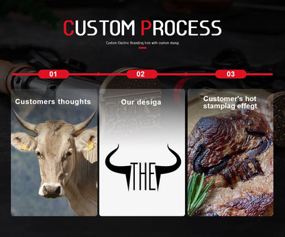 Branding Iron for Burgers Personalized , Custom Meat Branding Iron For Food.