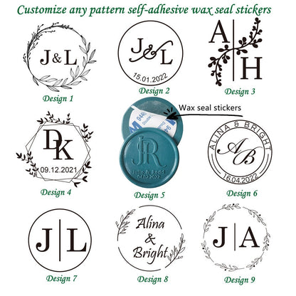 Pre-made Wax Seals, Personalized Wax Seal Stickers, Wax Seals Stickers, Custom Self Adhesive Wax Seal, Wedding Self Adhesive Wax Stickers