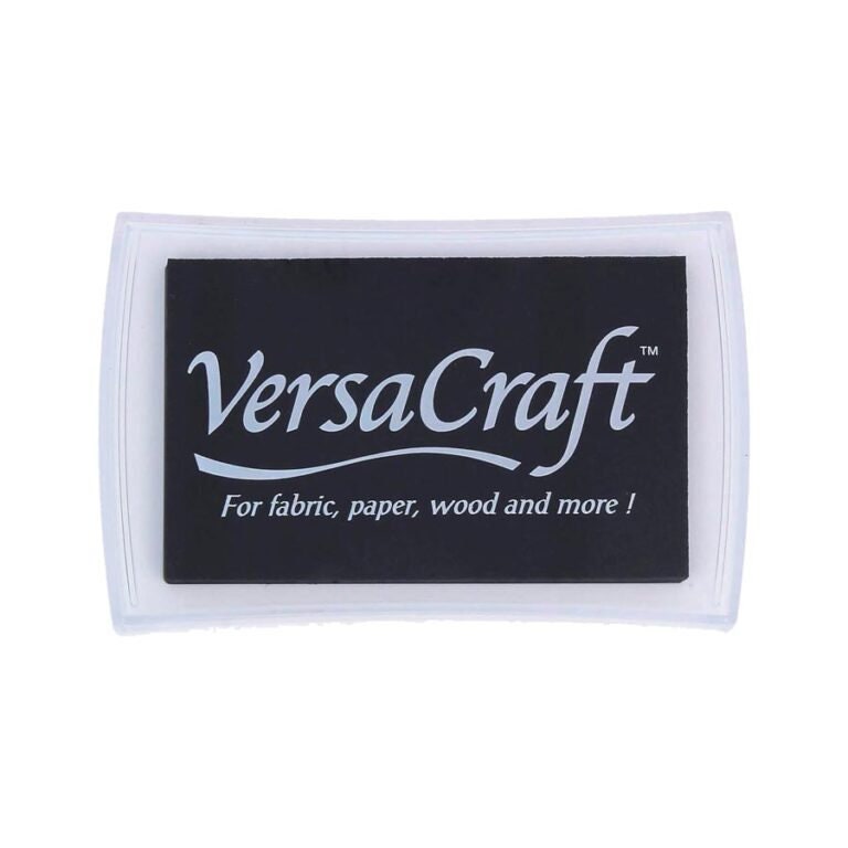 Black VersaCraft Ink Pad for Fabric, Wood, Paper & Card Stamping - Multipurpose Crafting Supply