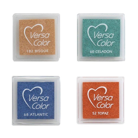 Coastal Mini Eco-Friendly Fast-Drying Ink Pad Set by Tsukineko for Rubber Stamps and Crafts