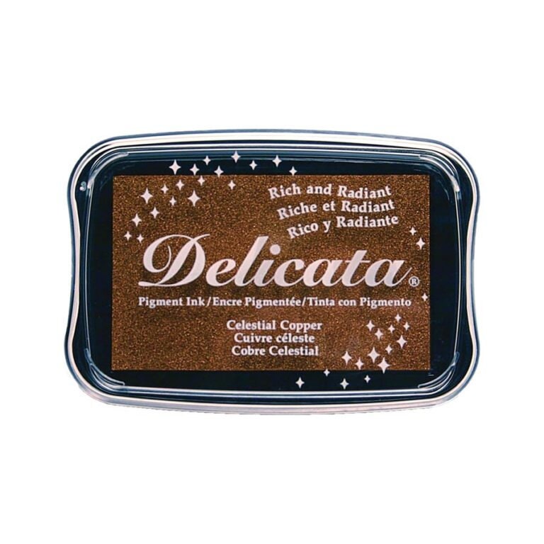 Delicata Celestial Copper Metallic Ink Pad: Vegan, Eco-Friendly, Archival-Quality for Rubber Stamps