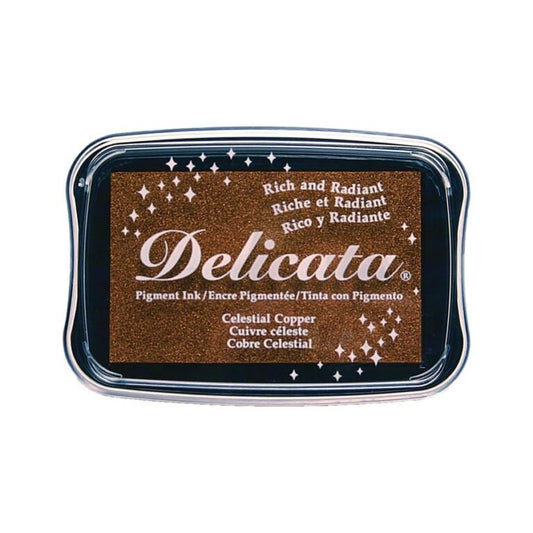 Delicata Celestial Copper Metallic Ink Pad: Vegan, Eco-Friendly, Archival-Quality for Rubber Stamps