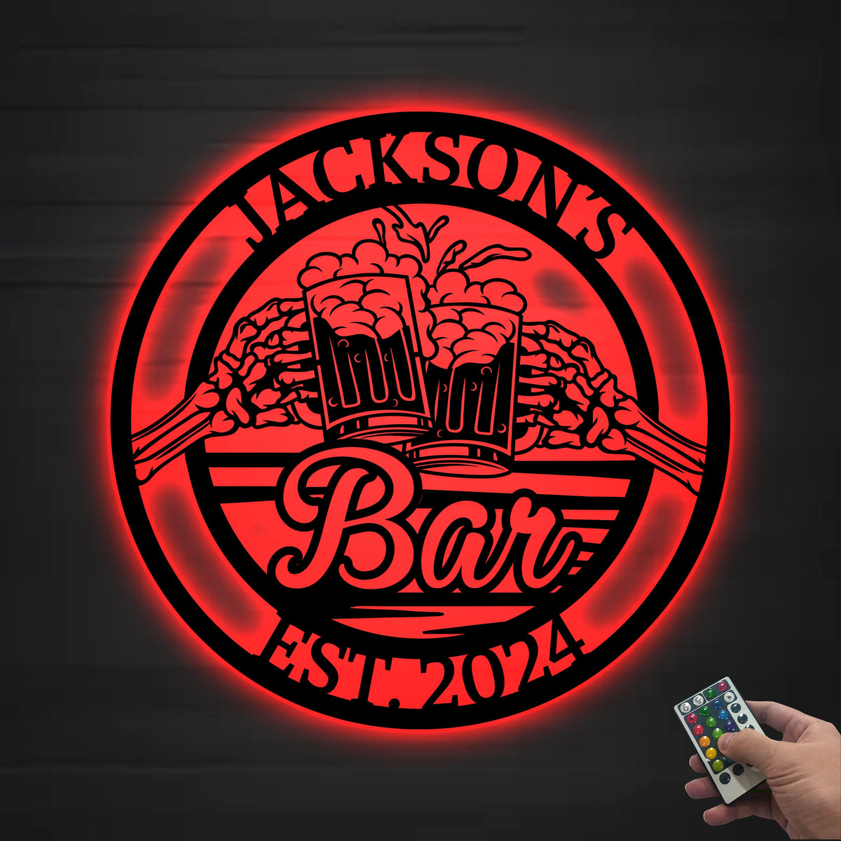 Custom Beer Bar Metal Wall Art LED Light Personalized Beer Mug Cheers Name Sign Home Decor Home Bar Sign Bar Pub Decor Patio Sign Dad Gifts