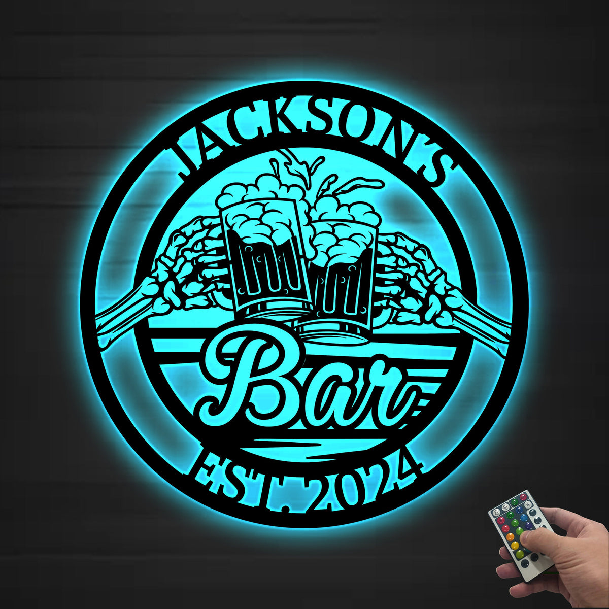 Custom Beer Bar Metal Wall Art LED Light Personalized Beer Mug Cheers Name Sign Home Decor Home Bar Sign Bar Pub Decor Patio Sign Dad Gifts