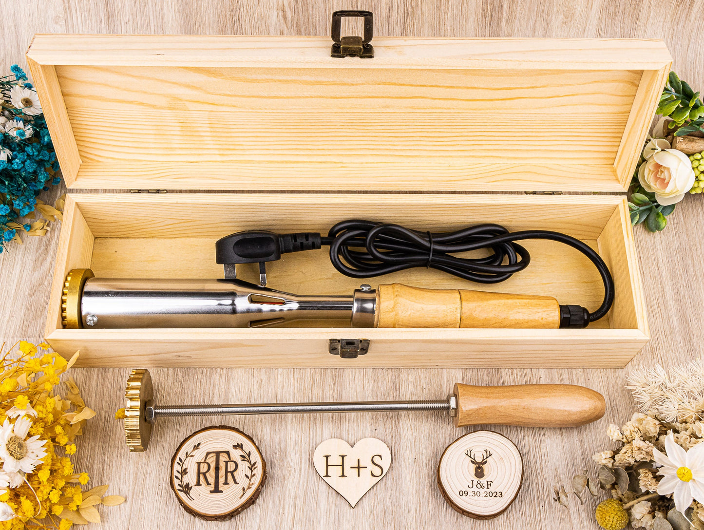 Electric branding iron for wood, Custom logo branding iron, Wood branding iron custom, wood burning stamp, Heat by torch branding iron