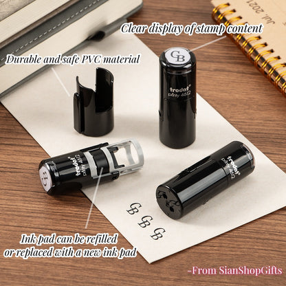Loyalty Card Stamp, Custom Your Own Logo Stamp, Self Inking Small Round Stamp, 12 mm, Custom Loyalty Card Stamp, Mini Stamp, Loyalty Stamp