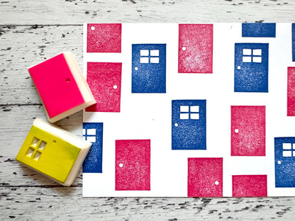 Door Rubber Stamp Set | Hand Carved Stamp | Journaling & Card Making