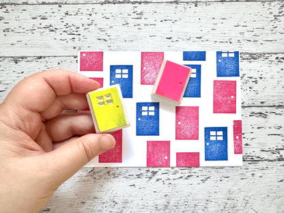 Door Rubber Stamp Set | Hand Carved Stamp | Journaling & Card Making