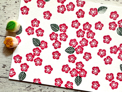 Ume Plum Blossom Rubber Stamp Set | Hand Carved Stamps | Spring Inspired Design