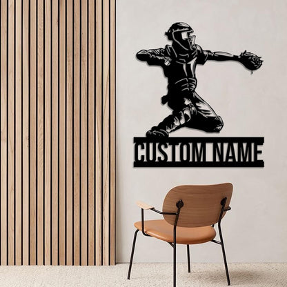 Personalized Baseball Metal wall art led light, Metal Baseball Wall Decor, Baseball Player Gift Custom Baseball Player Name Sign,Home Decor