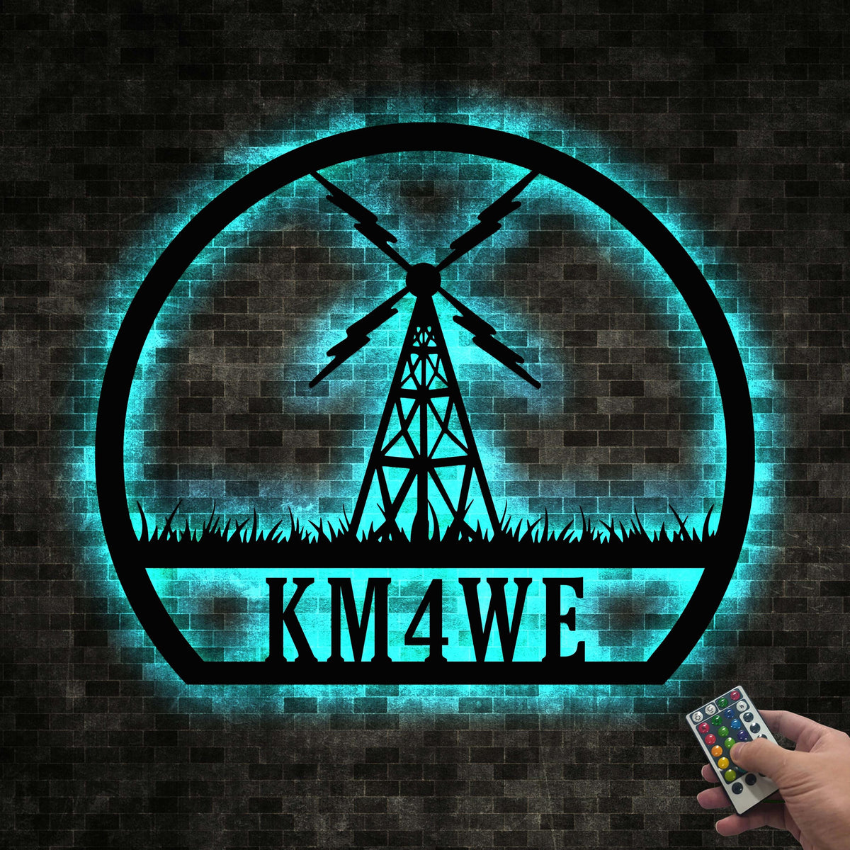 Custom Ham Radio Metal Wall Art LED Light Personalized Amateur Radio Name Sign Home Decor Radio Operator Decor Amateur Call Decor Dad Gift