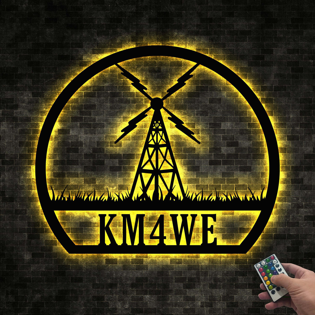Custom Ham Radio Metal Wall Art LED Light Personalized Amateur Radio Name Sign Home Decor Radio Operator Decor Amateur Call Decor Dad Gift