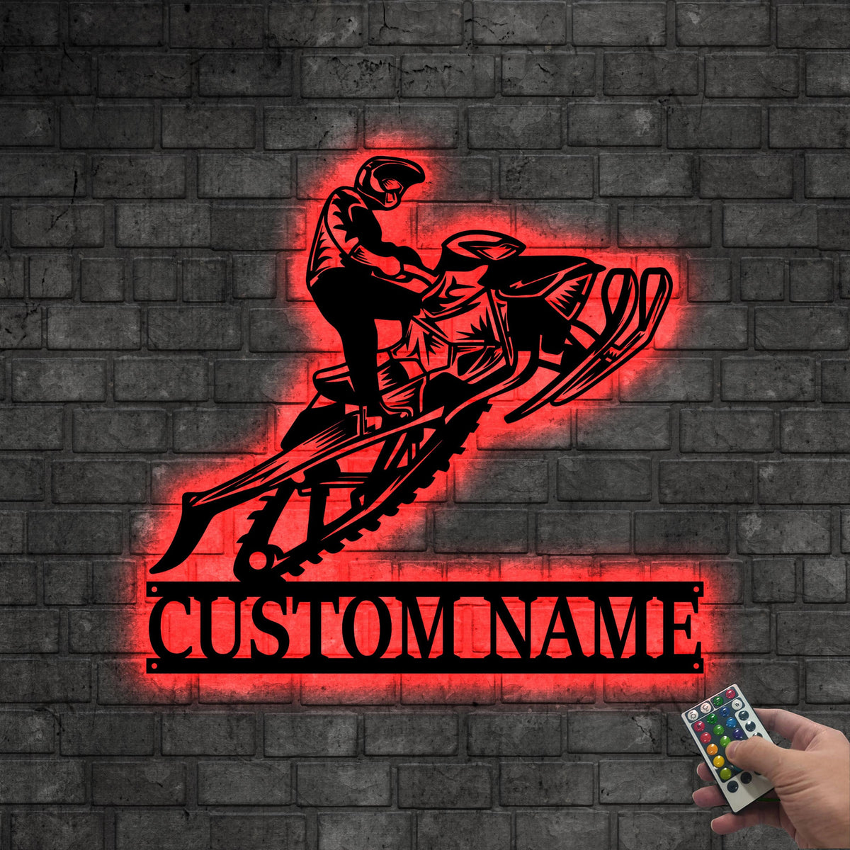 Custom Snowmobile Metal Wall Art LED Lights , Personalized Ski-Doo Name Sign Home Decoration, Snowmobile Sign, Birthday Gift Xmas Gifts