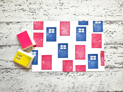 Door Rubber Stamp Set | Hand Carved Stamp | Journaling & Card Making
